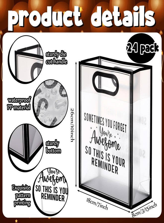 Shinylin 24 Pcs Employee Appreciation Clear Gift Bags Inspirational Clear Plastic Gift Bags with Handle Ribbon Sometimes You Forget Reusable Thank You Party Favor Bag for Employee Coworker Teacher - Image 2